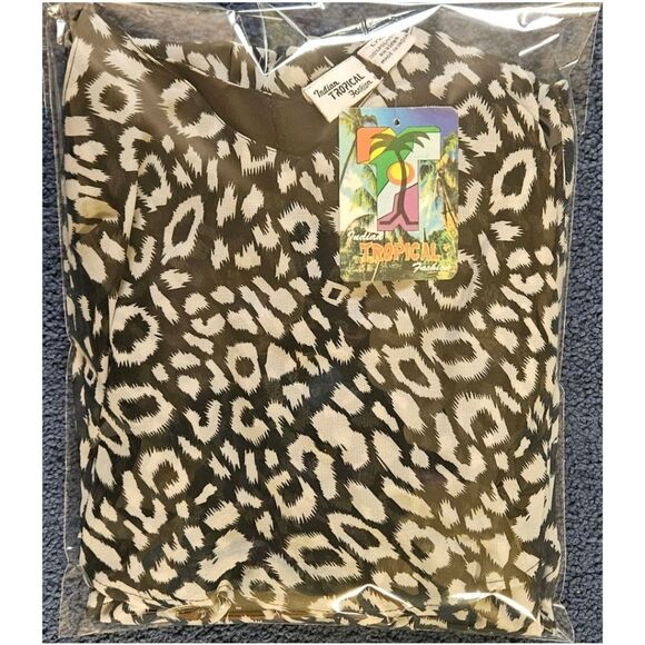 INDIAN TROPICAL FASHION Women's Sleeveless Ruffle Leopard Print Jumpsuit L/XL - Picture 14 of 14